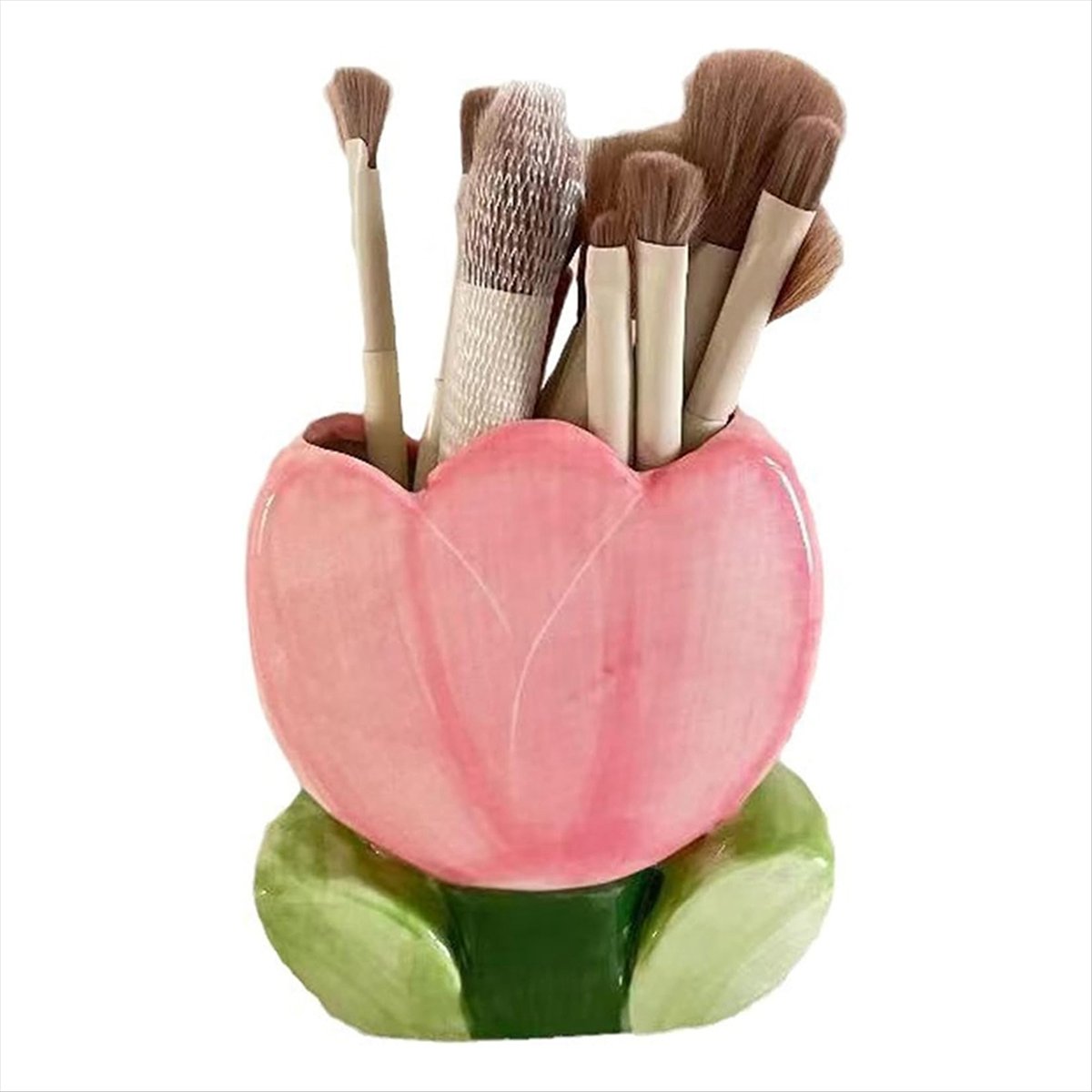 Home Decor Trend 2026 - ที่ใส่ปากกาเทรนด์ปี 2026 สำหรับอุปกรณ์ตกแต่งโต๊ะทำงาน ที่ใส่แปรงแต่งหน้าสีชมพูสวยงาม ที่ใส่ดินสอ ลายดอกทิวลิปน่ารัก