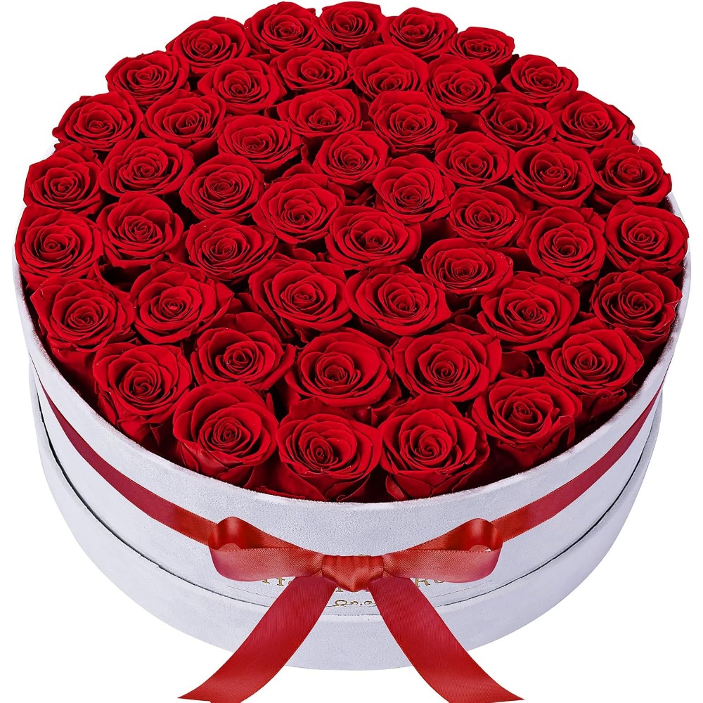 Home Decor Tulip - กล่องกำมะหยี่ 50 ดอกกุหลาบ ดอกไม้ประดิษฐ์ ของขวัญวันเกิดสำหรับผู้หญิง คุณแม่