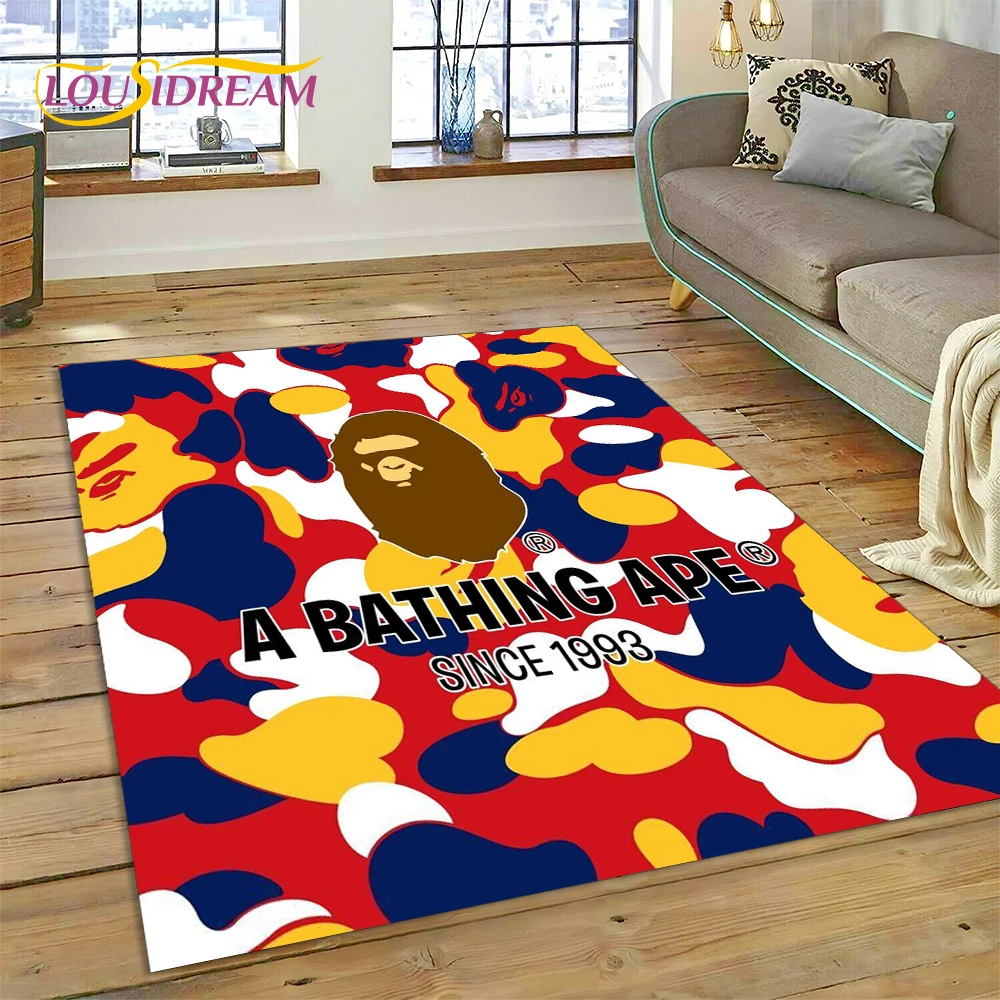 Home Decor Game Online - พรมพิมพ์ลาย 3 มิติ ลาย B-BAPE สำหรับตกแต่งห้องนอน