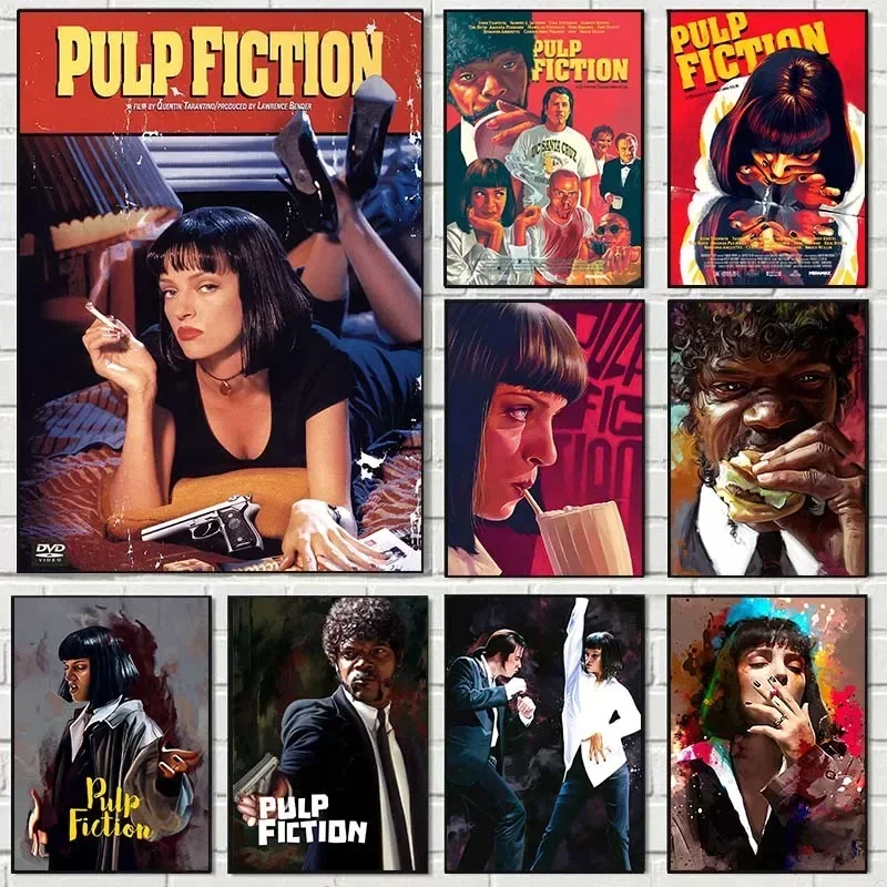 Home Decor Essentials - ภาพวาดสมัยใหม่โปสเตอร์และภาพพิมพ์ภาพยนตร์ Pulp Fiction ภาพวาดผ้าใบ Wall Art