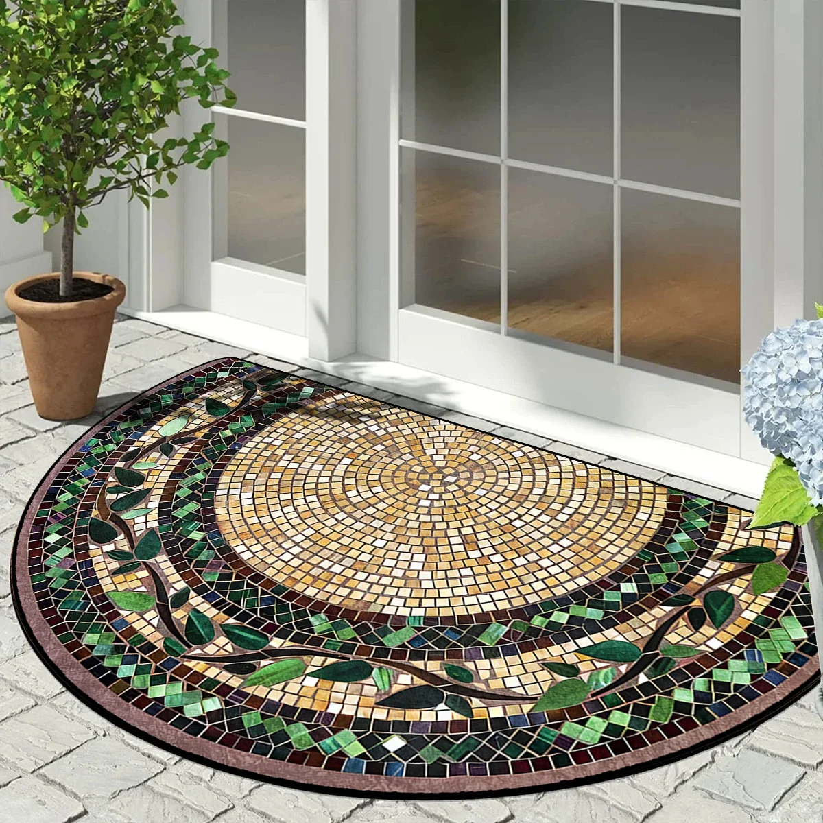 Home Decor Game Online - พรมเช็ดเท้าตกแต่งสวนประตูพรมปูพื้นบ้านพรมกึ่งวงกลมพรม Tapete พรมกลางแจ้ง Entrada De Casa