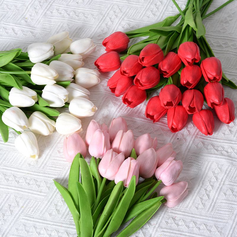 Home Decor Tulip - 3/6/9PCS TULIP ประดิษฐ์ดอกไม้สัมผัสจริงช่อดอกไม้ประดิษฐ์ Pe ดอกไม้ปลอมสําหรับงานแต่งงานตกแต่งดอกไม้ home