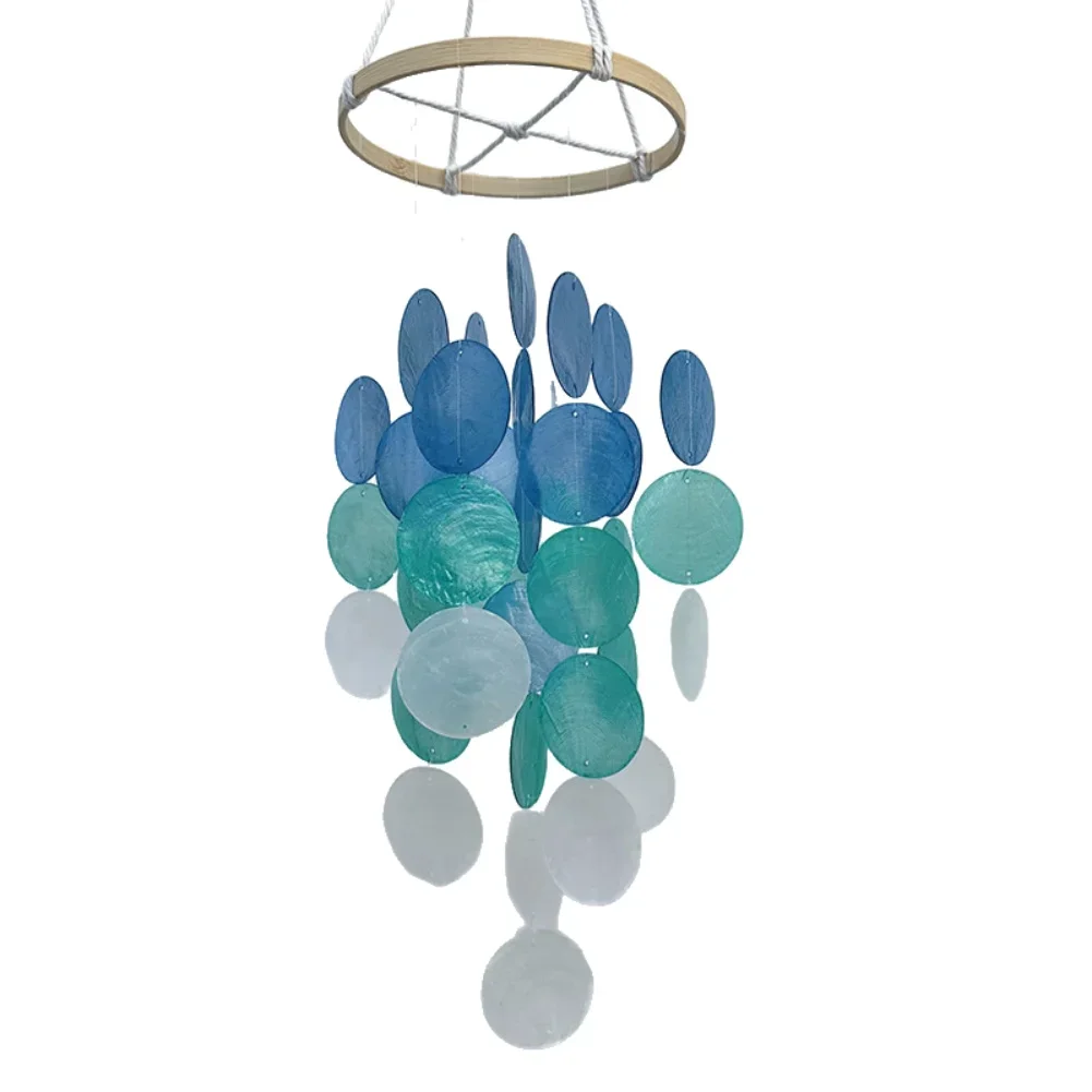 Boho Wind Chimes - กระดิ่งลมเปลือกหอยสไตล์โบฮีเมียนทำมือ พร้อมประดับมุก เพื่อการผ่อนคลายและความกลมกลืนในสวน ลานบ้าน และพื้นที่ในร่ม