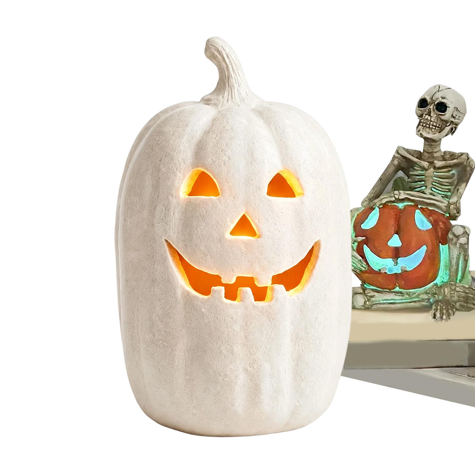 Home Decor Halloween - งานฝีมือฟักทองฮาโลวีน ของตกแต่งบ้านทำจากเรซิน ฟักทองแฮนด์เมด ของตกแต่งกลางโต๊ะสำหรับฮาโลวีน ตกแต่งห้องนั่งเล่น