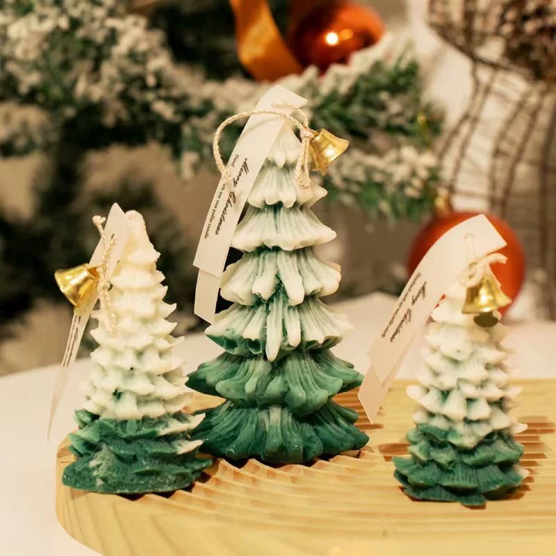Home Decor Tree - เทียนหอมอโรมาสำหรับปีใหม่และคริสต์มาส รูปทรงต้นคริสต์มาส ของตกแต่งบ้าน เทียนไขถั่วเหลือง