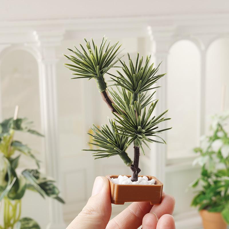 Home Decor Tree - ต้นสนจำลองขนาด 1/12 จำนวน 1 ชิ้น ต้นไม้สีเขียว