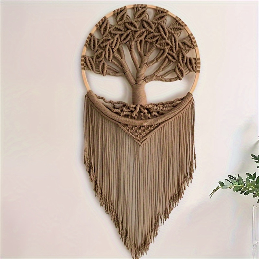 Home Decor Tree - ต้นไม้แห่งชีวิตที่แขวนผนังทำด้วยมือโบโฮทอสำหรับของตกแต่งผนังบ้านห้องนอนสถานรับเลี้ยงเด็กอพาร์ทเมนต์หอพักของขวัญสาว