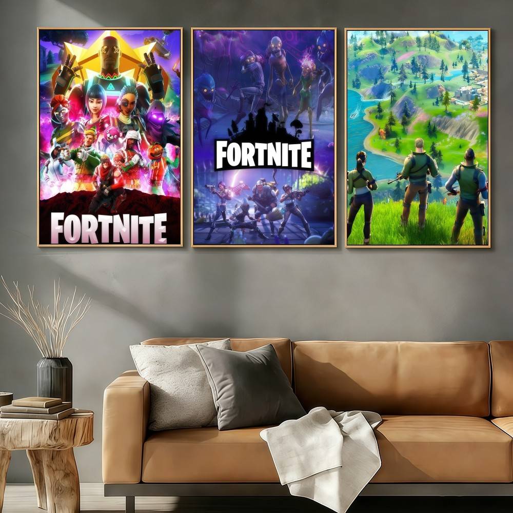 Home Decor Game Online - F-FORTNITES-ES โปสเตอร์เกมออนไลน์สติกเกอร์พิมพ์ลายศิลปะย้อนยุควินเทจตกแต่งผนัง HD ห้องนั่งเล่นโฮมออฟฟิศของขวัญโอกาสต่างๆ