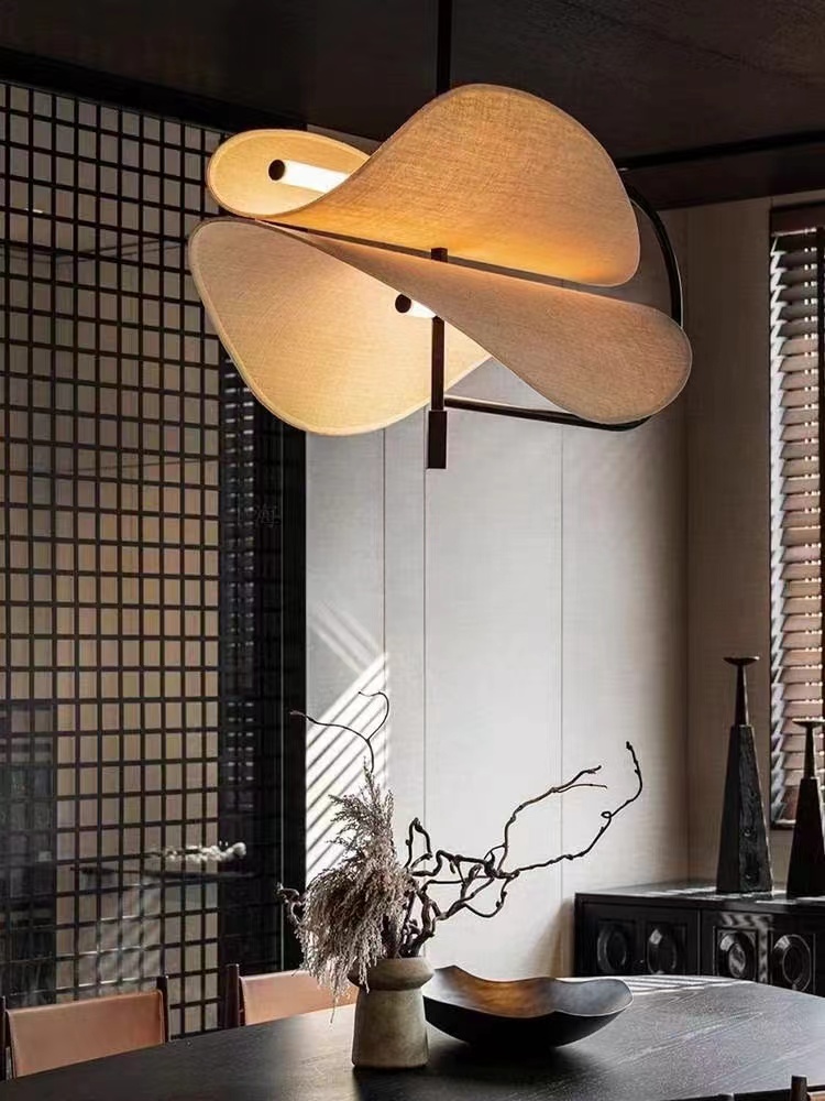 Hanging Moon Lamp - โคมไฟระย้าสไตล์ญี่ปุ่น/โคมไฟสำหรับร้านอาหาร/เคาน์เตอร์บาร์/โคมไฟศิลปะสำหรับห้องน้ำชา/โคมไฟระย้าสำหรับโรงแรมและโฮมสเตย์
