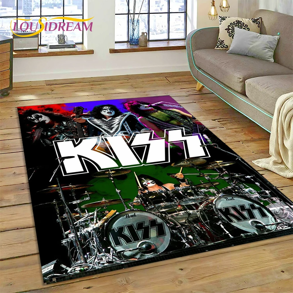 พรมลายร็อคแบบ3D Kiss พรมสำหรับ - Home Decor Game Online บทวิจารณ์และราคา