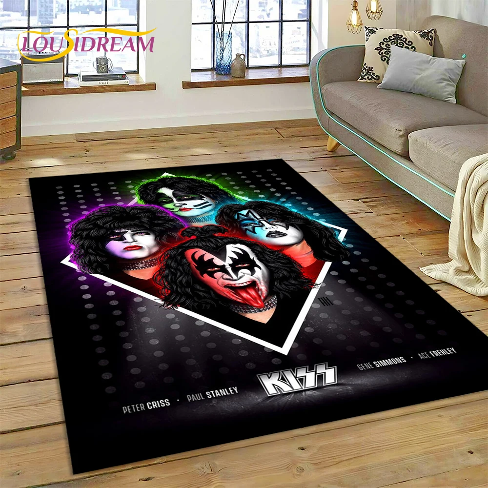 พรมลายร็อคแบบ3D Kiss พรมสำหรับ - Home Decor Game Online บทวิจารณ์และราคา