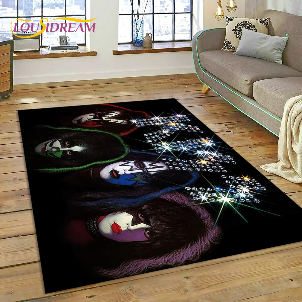 พรมลายร็อคแบบ3D Kiss พรมสำหรับ - Home Decor Game Online บทวิจารณ์และราคา
