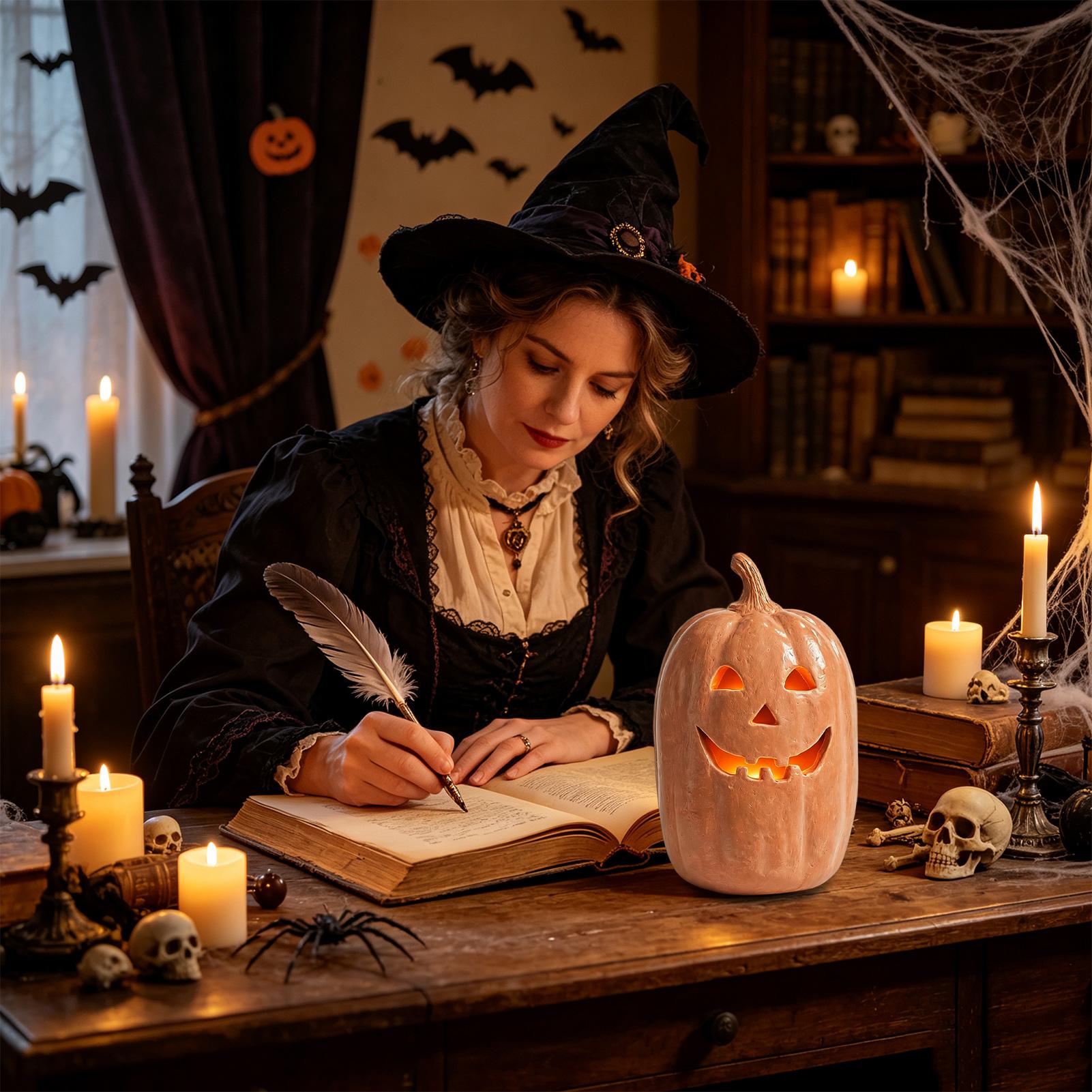 โคมไฟฟักทองสุดหลอน โคมไฟเรซิ่น - Home Decor Halloween บทวิจารณ์และราคา