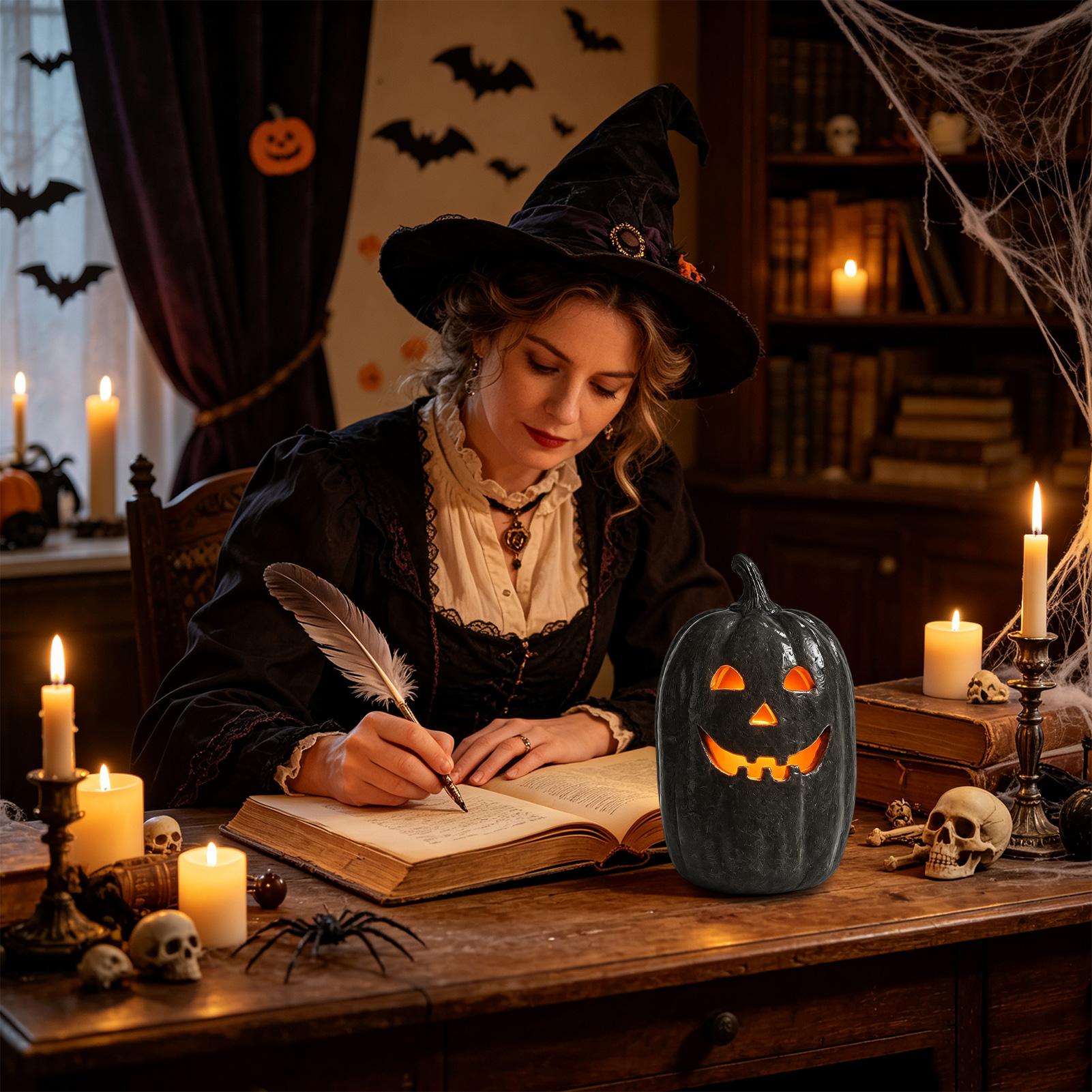 โคมไฟฟักทองสุดหลอน โคมไฟเรซิ่น - Home Decor Halloween บทวิจารณ์และราคา