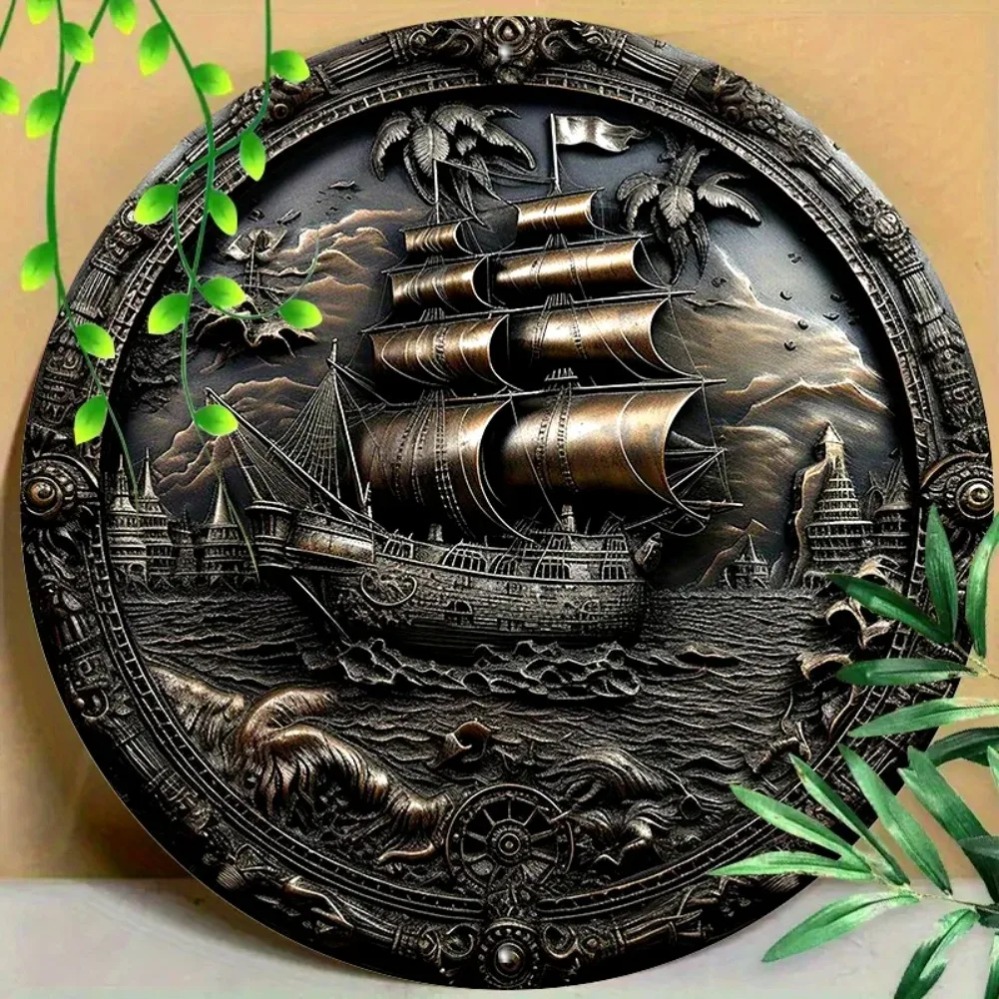 งานศิลปะติดผนังโลหะเรือโจรสลัด - Home Decor Shop บทวิจารณ์และราคา