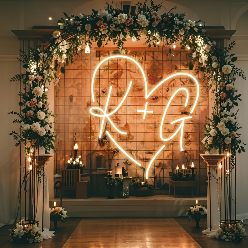 CUSTOM Initials หัวใจ LED Neon - Home Decor Halloween บทวิจารณ์และราคา