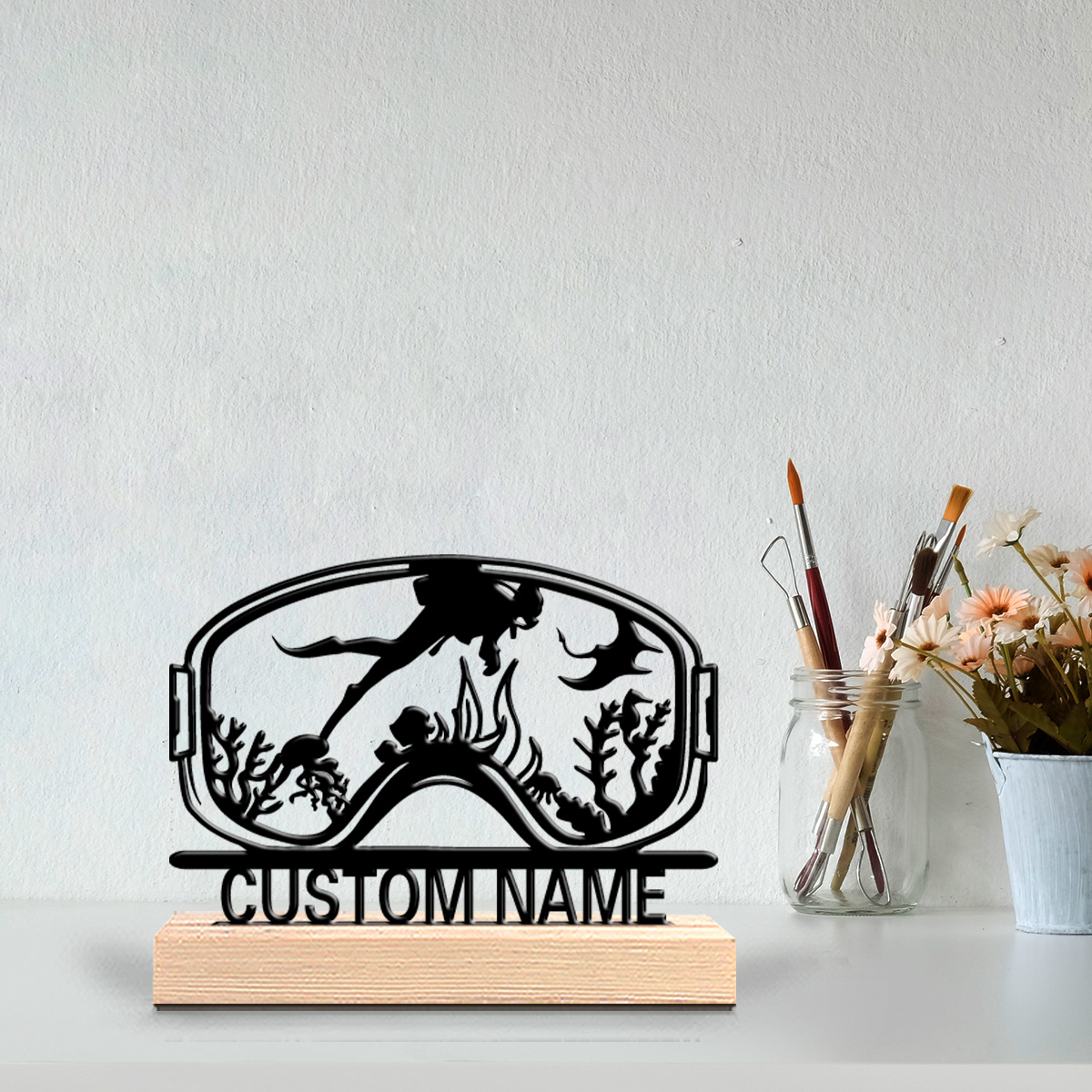 ของตกแต่งผนังฐานไม้ลายดำน้ำแบบ - Home Decor Mod บทวิจารณ์และราคา