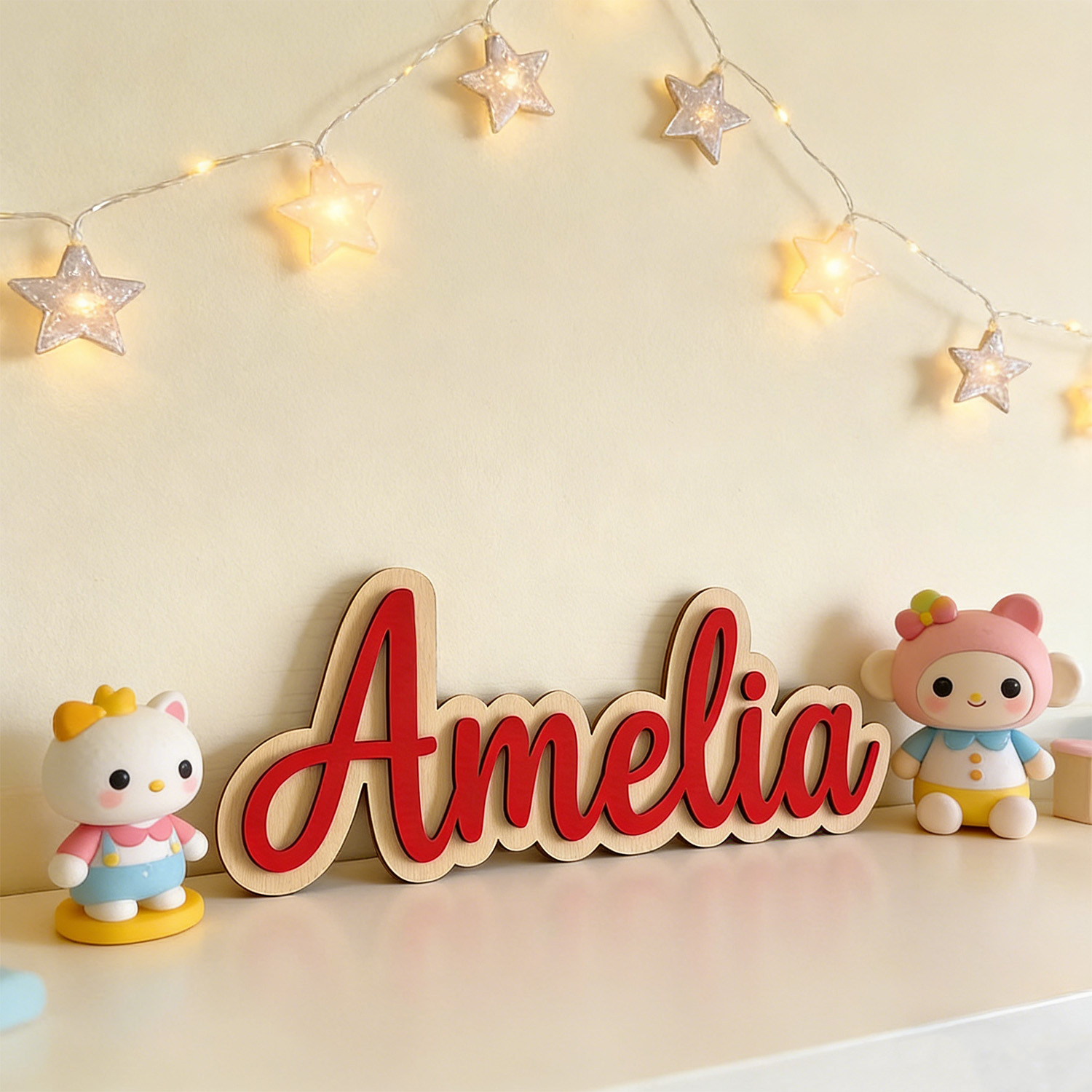 ป้ายชื่อสกุลไม้สองชั้นแบบกำหนด - Home Decor Brand บทวิจารณ์และราคา