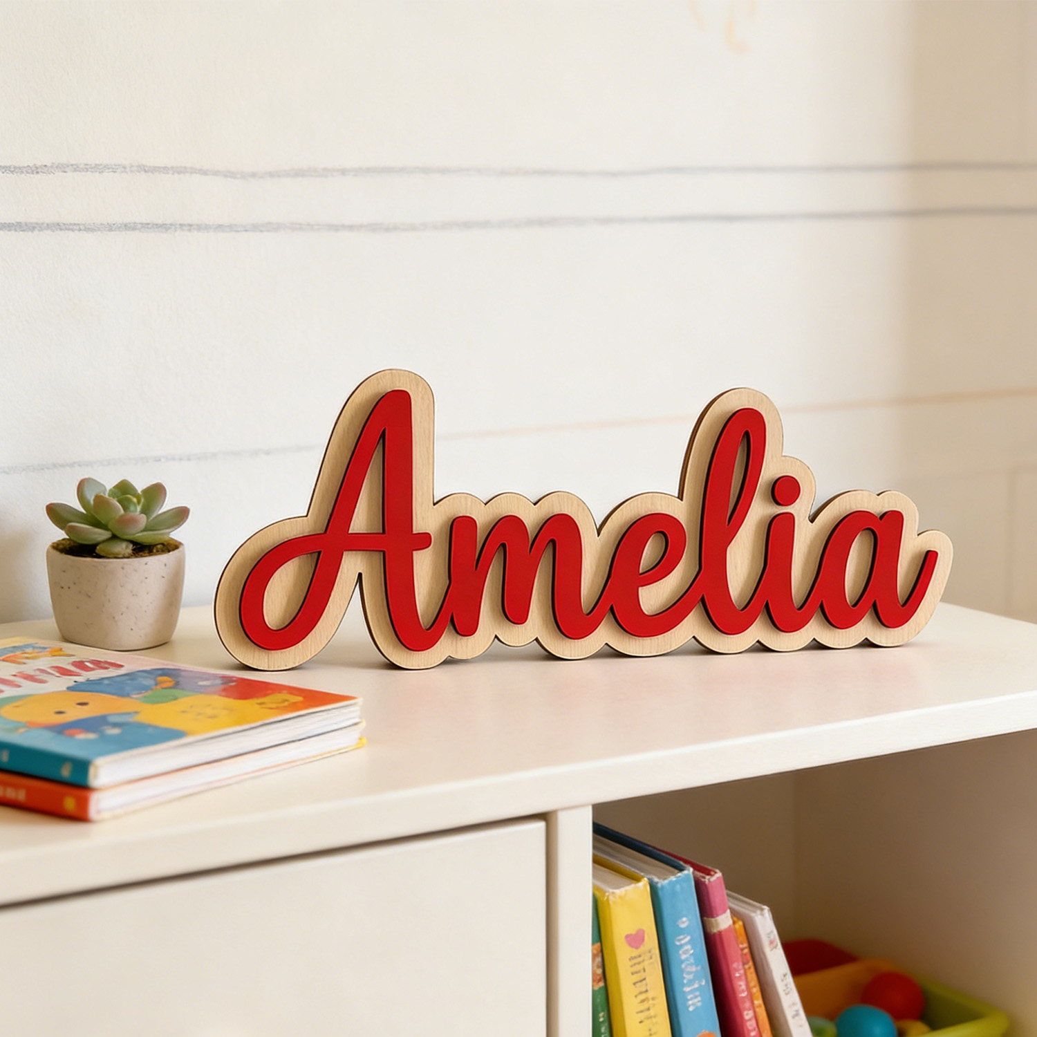 ป้ายชื่อสกุลไม้สองชั้นแบบกำหนด - Home Decor Brand บทวิจารณ์และราคา
