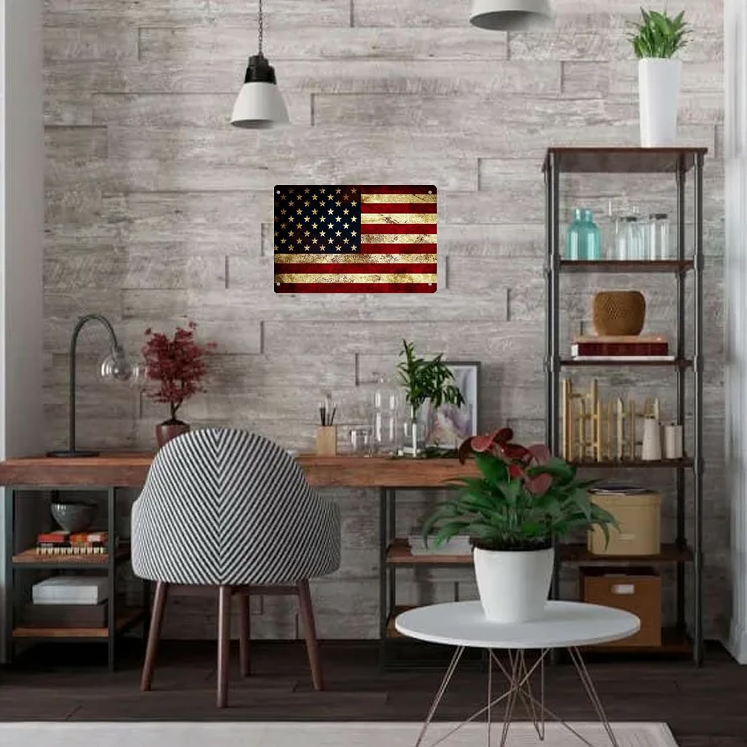 แผ่นป้ายโลหะวินเทจติดผนังลายธง - Home Decor Shop บทวิจารณ์และราคา