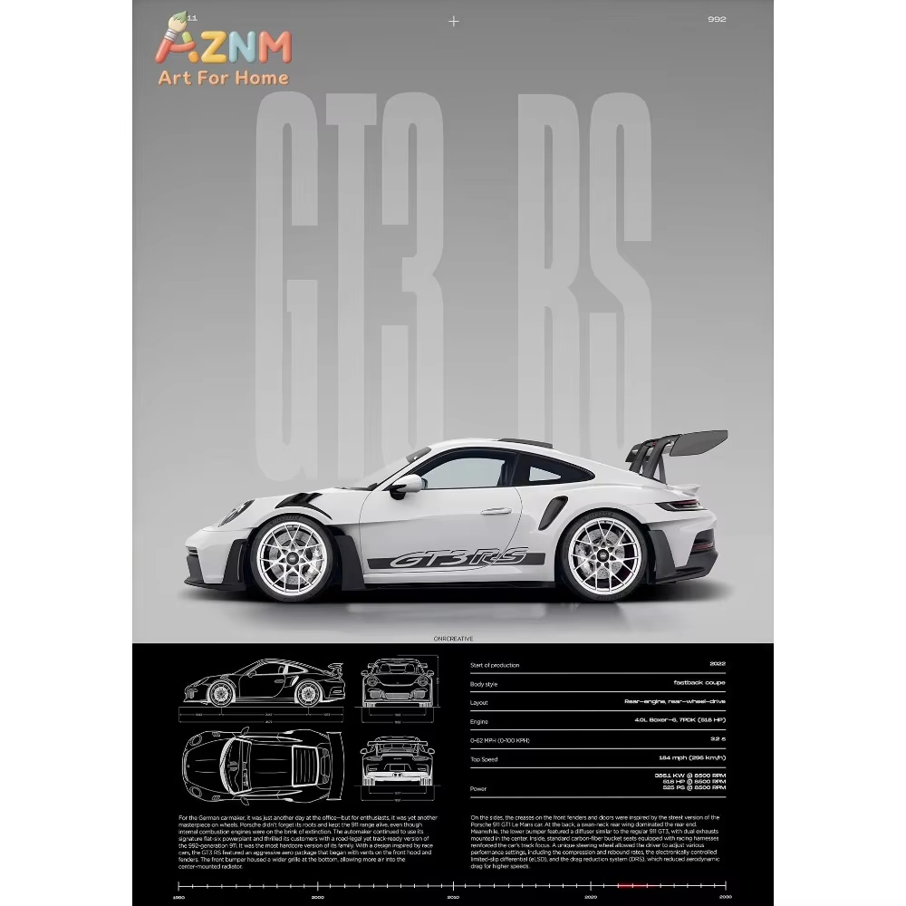 1 ชิ้นมินิมอลลิสต์ 911 GT3-RS  - Home Decor Interior บทวิจารณ์และราคา