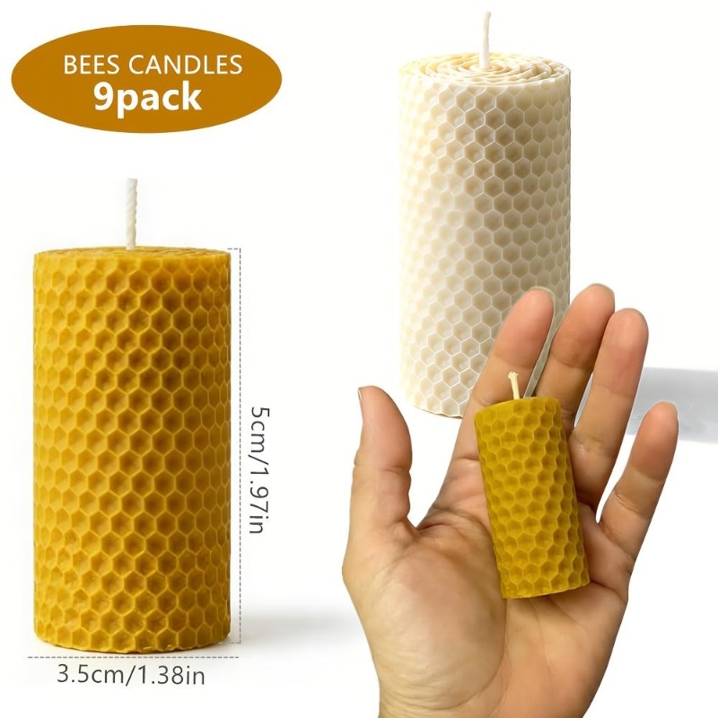 ชุดเทียนขี้ผึ้งแท้ทำมือ 9 ชิ้น - Home Decor Essentials บทวิจารณ์และราคา