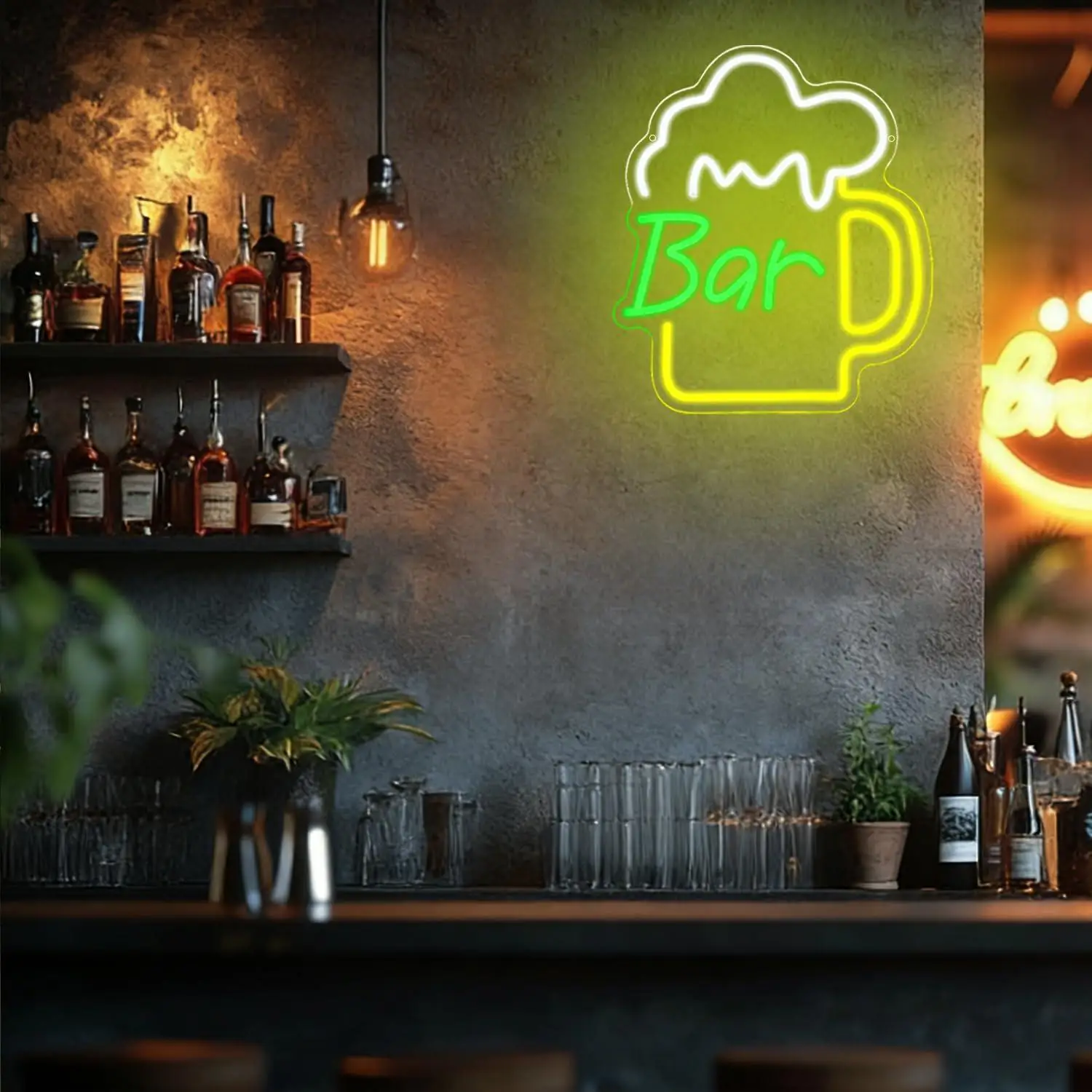 ป้ายไฟนีออนร้านเบียร์ ไฟ LED ป - Home Decor Shop บทวิจารณ์และราคา