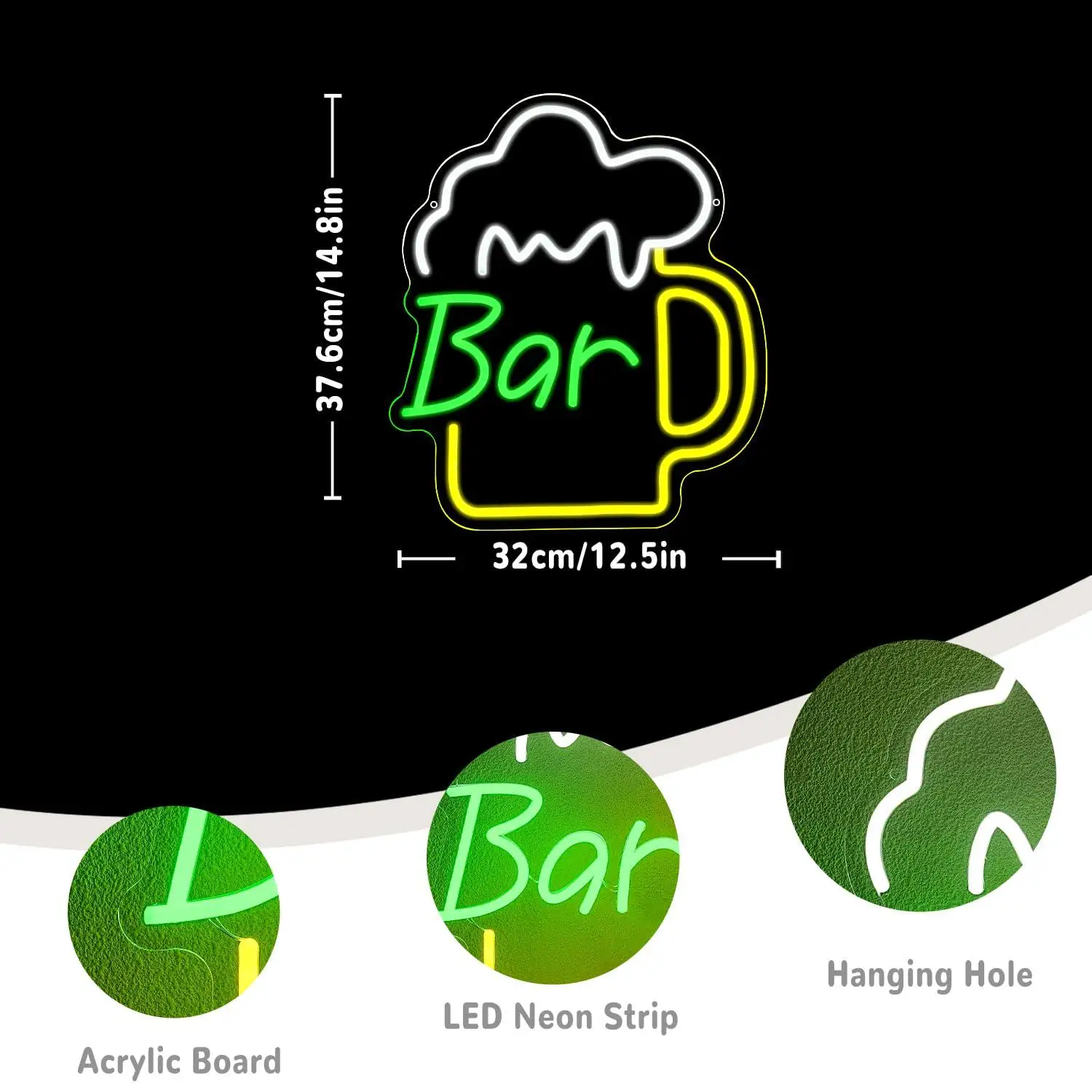 ป้ายไฟนีออนร้านเบียร์ ไฟ LED ป - Home Decor Shop บทวิจารณ์และราคา