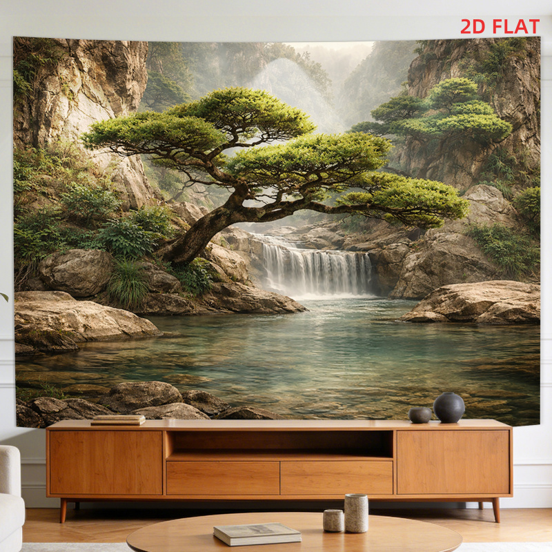 ผ้าแขวนผนังลายภูเขาและน้ำตก Lu - Home Decor Range บทวิจารณ์และราคา