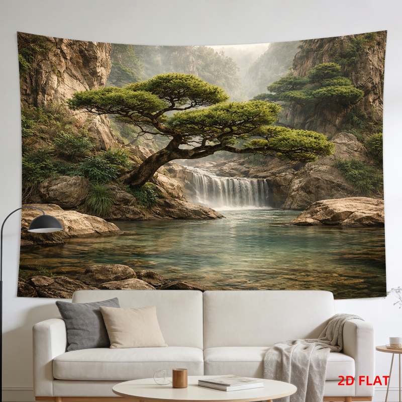 ผ้าแขวนผนังลายภูเขาและน้ำตก Lu - Home Decor Range บทวิจารณ์และราคา
