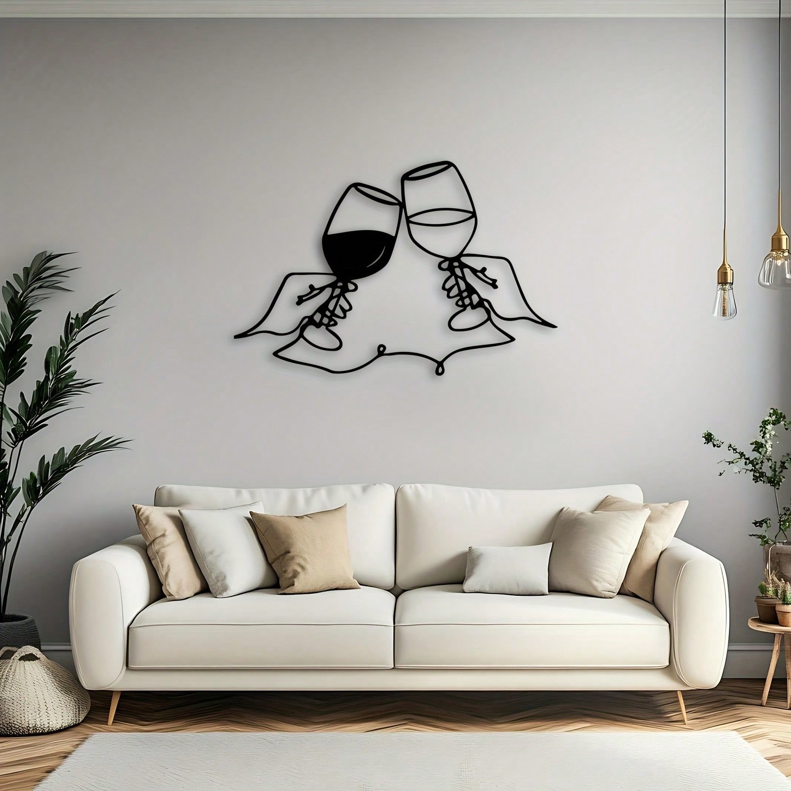 งานศิลปะติดผนังโลหะรูปแก้วไวน์ - Home Decor Brand บทวิจารณ์และราคา