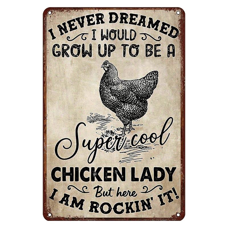 ป้ายโลหะวินเทจลายสาวคนเลี้ยงไก - Home Decor Interior บทวิจารณ์และราคา